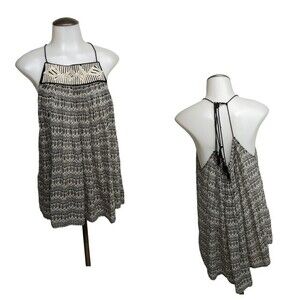 French Connection Tank Top Women Size 8 Sleeveless Top Lightweight Gauzy B&W